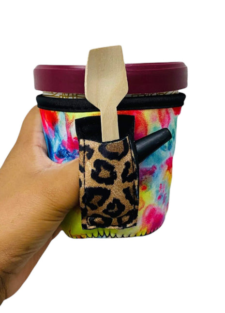 Tie Dye w/ Leopard Pint Size Ice Cream Handler™ - Drink Handlers