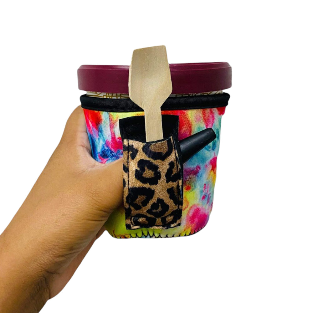 Tie Dye w/ Leopard Pint Size Ice Cream Handler™ - Drink Handlers