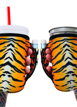 Tiger Stripes 16oz PINT Glass / Medium Fountain Drinks and Tumbler Handlers™ - Drink Handlers