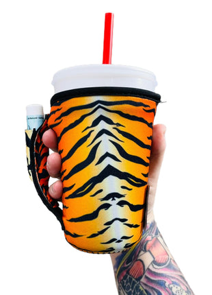 Tiger Stripes 16oz PINT Glass / Medium Fountain Drinks and Tumbler Handlers™ - Drink Handlers