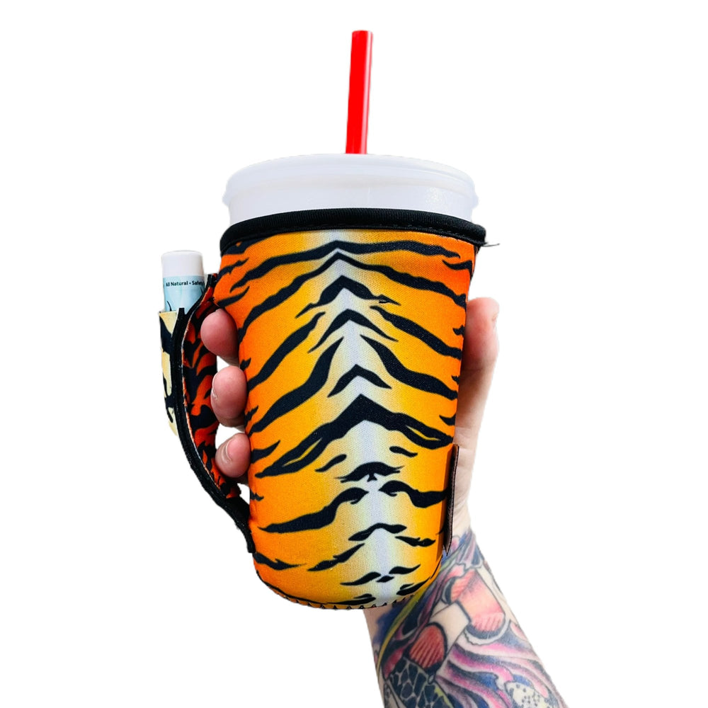 Tiger Stripes 16oz PINT Glass / Medium Fountain Drinks and Tumbler Handlers™ - Drink Handlers