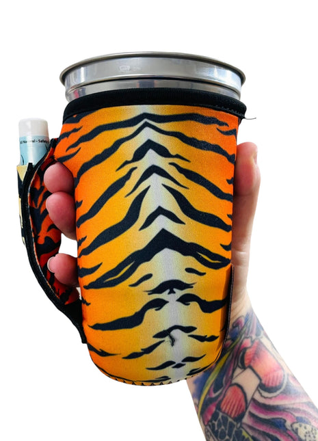 Tiger Stripes 16oz PINT Glass / Medium Fountain Drinks and Tumbler Handlers™ - Drink Handlers