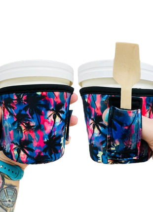 Tropical Palms Pint Size Ice Cream Handler™ - Drink Handlers