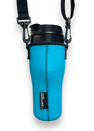 Turquoise 25-35oz Tumbler With Handle Sleeve - Drink Handlers