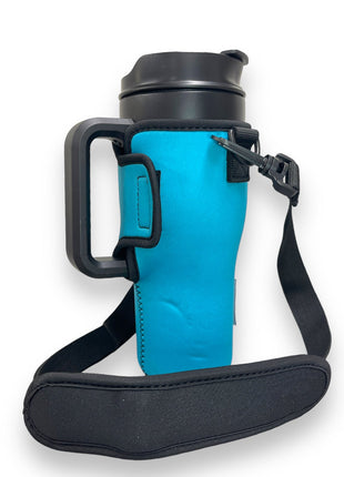 Turquoise 25-35oz Tumbler With Handle Sleeve - Drink Handlers