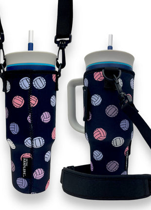 Volleyball 40oz Tumbler With Handle Sleeve - Drink Handlers