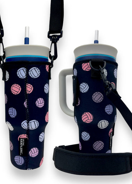 Volleyball 40oz Tumbler With Handle Sleeve - Drink Handlers