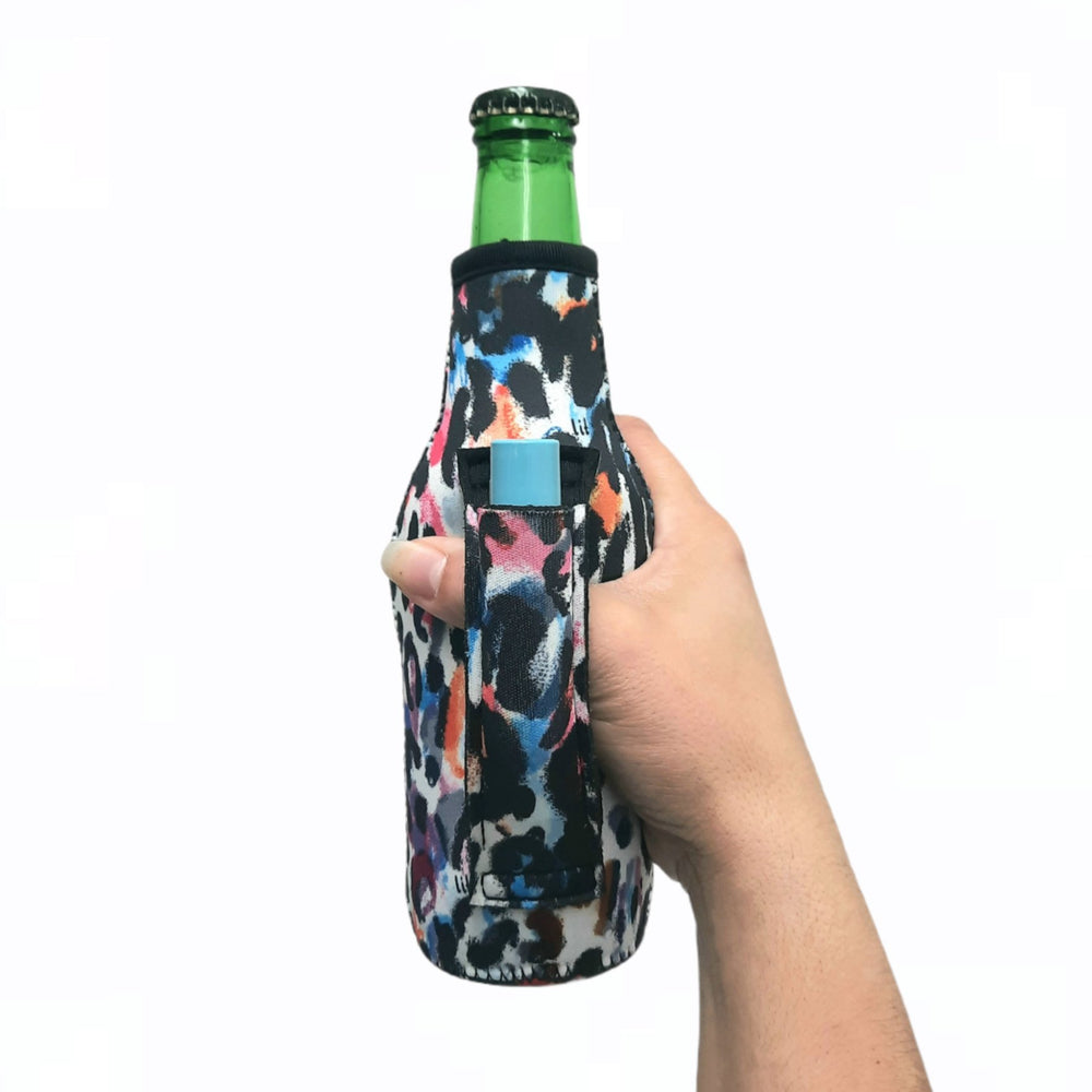 Watercolor Leopard 12oz Bottleneck Handler™ - Drink Handlers