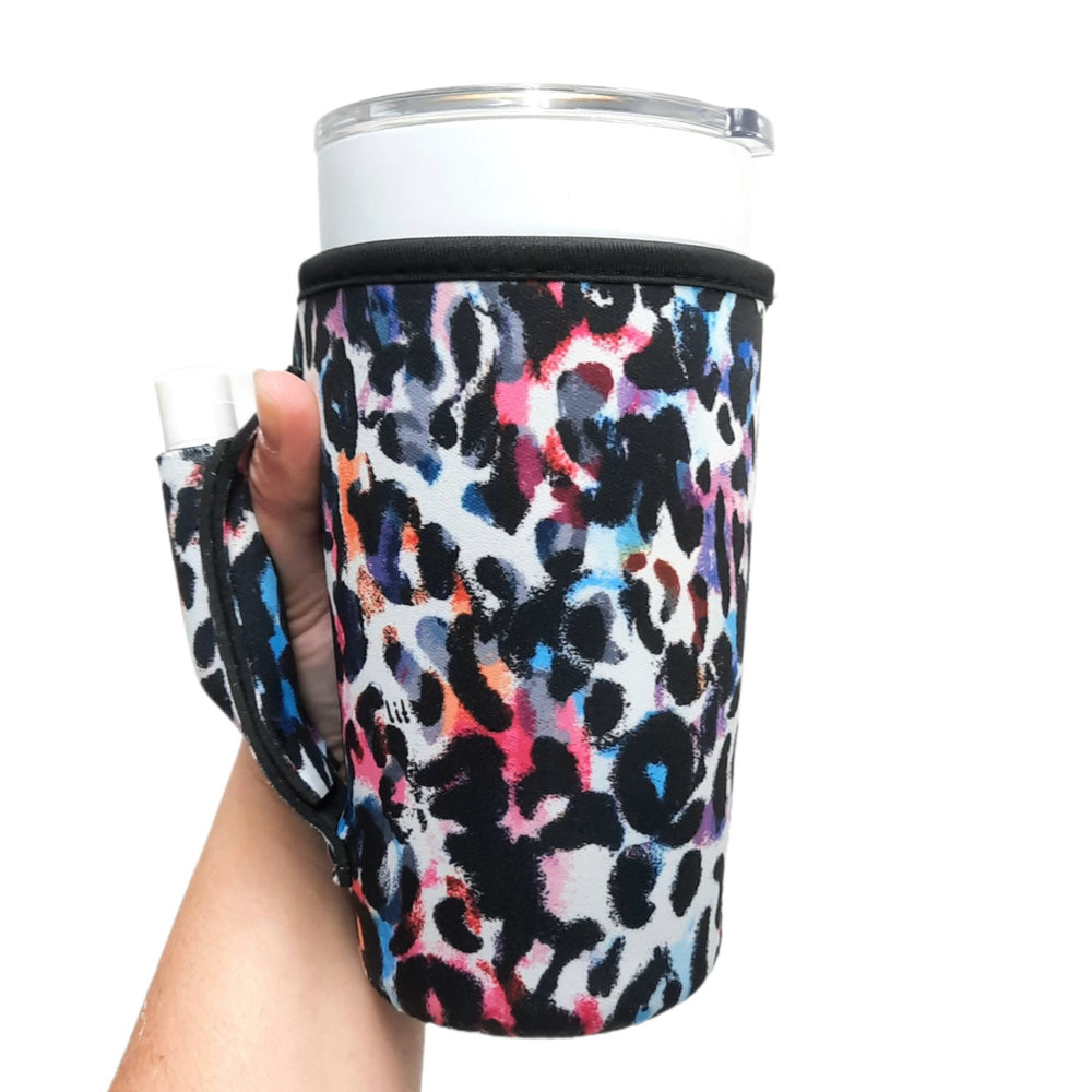 Watercolor Leopard 20oz Large Coffee / Tea / Tumbler Handler™ - Drink Handlers