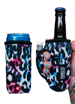 Watercolor Leopard 8-10oz Slim Can Handler™ - Drink Handlers