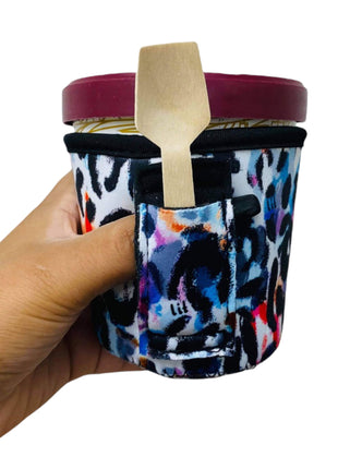 Watercolor Leopard Pint Size Ice Cream Handler™ - Drink Handlers