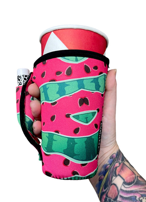 Watermelon 16oz PINT Glass / Medium Fountain Drinks and Hot Coffee Handlers™ - Drink Handlers