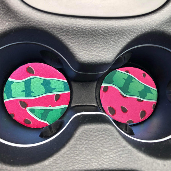 Watermelon Neoprene Car Coasters - Drink Handlers