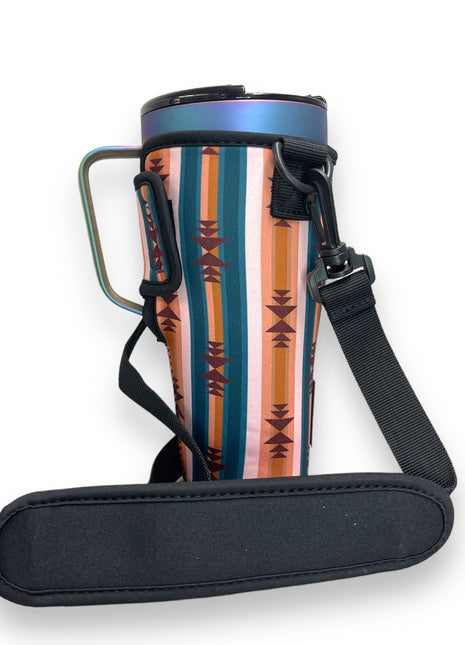 Western Aztec 25-35oz Tumbler With Handle Sleeve - Drink Handlers