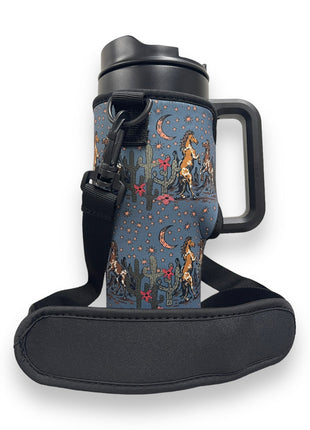 Wild Horses 25-35oz Tumbler With Handle Sleeve - Drink Handlers