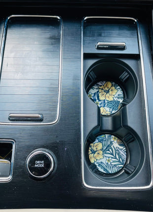 Yellow Isle Neoprene Car Coasters - Drink Handlers