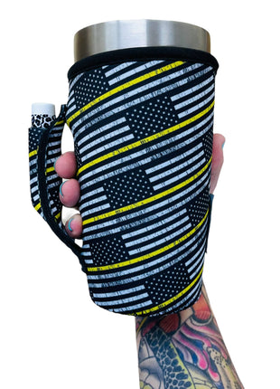 Yellow Line 20oz Large Coffee / Tea / Tumbler Handler™ - Drink Handlers