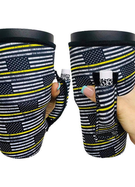 Yellow Line Dispatcher 30oz Tumbler Handler™ - Drink Handlers