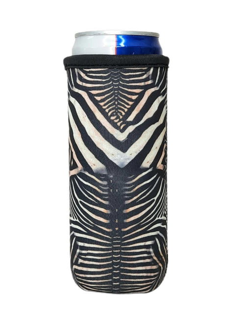 Zebra 12oz Slim Can Sleeve - Drink Handlers