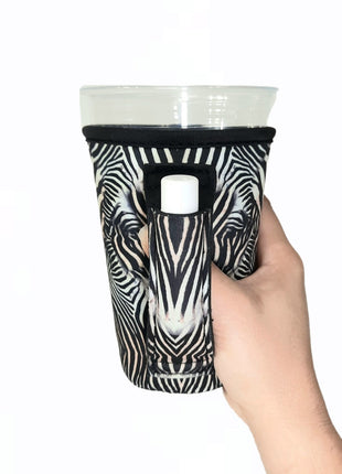 Zebra 16oz Pint Glass / Tumbler / Tea / Grande Coffee / Medium Drinks Handler™ - Drink Handlers